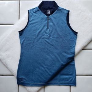 Kate Lord Golf Tennis Sleeveless Polo Medium Blue 1/4 Zip Tank Top Pickleball
